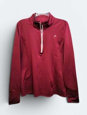 Head Quarter zip Pullover Activewear Jacket Fleece Lined with Thumb Holes Size L